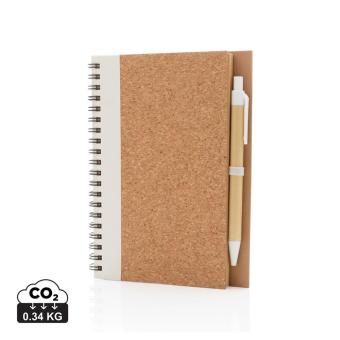 XD Collection Kork Spiral-Notizbuch mit Stift 