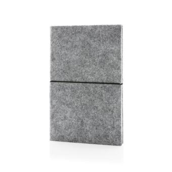 XD Collection GRS certified recycled felt A5 softcover notebook Convoy grey