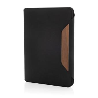 XD Xclusive Teri AWARE™ A5 Portfolio aus RPET und Walnuss Schwarz
