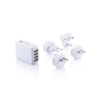 XD Collection Travel plug with 4 USB ports White