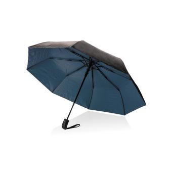 XD Collection 21" Impact AWARE™ RPET 190T Pongee dual colour mini umbrella Aztec blue