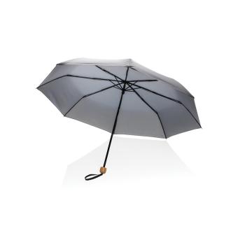 XD Collection 20.5" Impact AWARE™ RPET 190T Pongee bamboo mini umbrella Anthracite