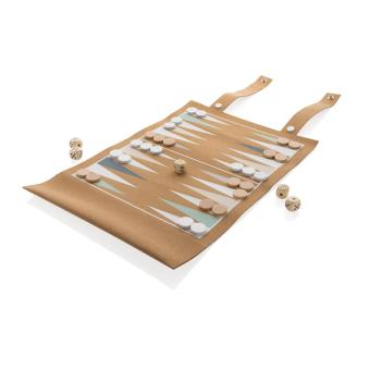 XD Collection Britton faltbares Backgammon und Damespiel Set aus Kork Braun