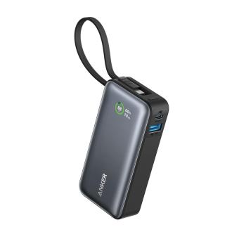 Anker Nano Powerbank 30W, mit integriertem USB-C-Kabel Schwarz