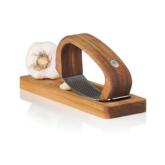 AdHoc RoccaAlio Knoblauchpresse mit Schneidebrett Braun
