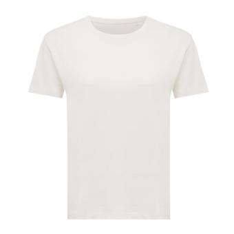 IQONIQ Yala women lightweight recycled cotton t-shirt, ivory white, pebble gray Ivory white, pebble gray | XXS