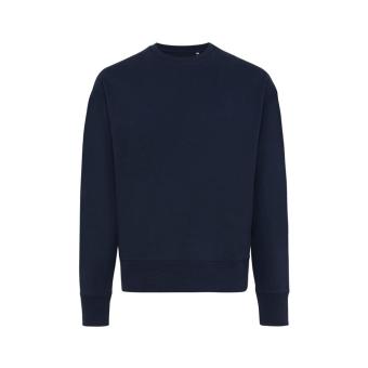 Iqoniq Kruger Relax-Rundhals-Sweater aus recycelt. Baumwolle, Navy Navy | XXS