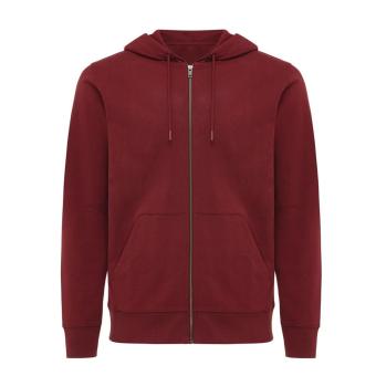IQONIQ Abisko Zip-Kapuzenpullover aus recycelter Baumwolle, Burgunderrot Burgunderrot | XL