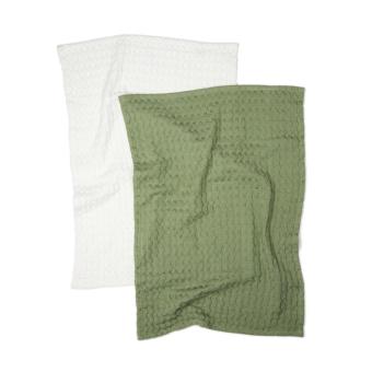 VINGA Cromer waffle kitchen towel, 2 pcs Green