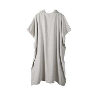 VINGA Tolo hammam terry beach poncho, grey Grey, off white