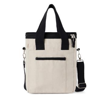 VINGA Volonne AWARE™ Kühltasche aus recyceltem Canvas, Crèmefarben Crèmefarben, Schwarz