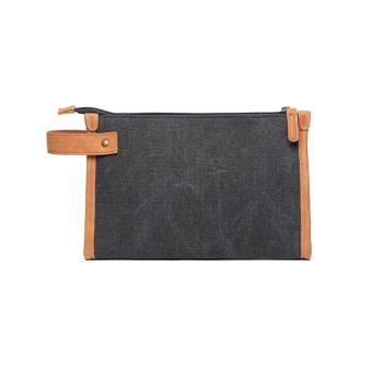 VINGA Bosler GRS recycled canvas toiletry bag Black