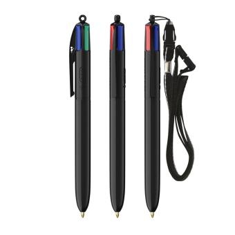 BIC® 4 Colours® Kugelschreiber + Lanyard Schwarz