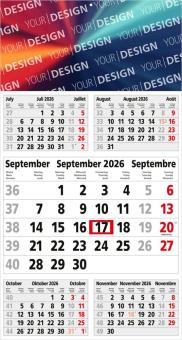 5-Monatskalender (Einblatt): Preiswerter Einblatt-Monatskalender mit großzügiger Werbefläche, modernem Design und hochwertiger Werbung – inklusive 4C-Digitaldruck Light grey