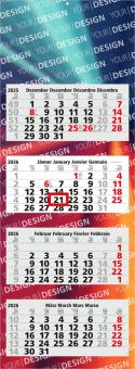 4-Monatskalender (Mehrblock): Klassischer Mehrblock-Monatskalender mit Werbefläche auf der kompletten Rückwand und perforierten Kalenderblöcken – inklusive 4C-Digitaldruck Light grey | Austria