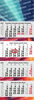 4-Monatskalender (Mehrblock): Premium-Mehrblock-Monatskalender im Großformat mit hochwertigem viersprachigem Kalendarium in Hellgrau und großzügiger Werbefläche – inklusive 4C-Digitaldruck Light grey