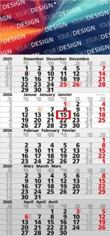 5-Monatskalender (Einblatt): Klassischer Einblatt-Monatskalender mit großzügiger Werbefläche, hochwertiger Werbung und klar strukturiertem Kalendarium – inklusive 4C-Digitaldruck Light grey