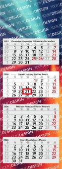 4-Monatskalender (Mehrblock): Preiswerter Mehrblock-Monatskalender mit Werbefläche auf der kompletten Rückwand und perforierten Kalenderblöcken – inklusive 4C-Digitaldruck Hellgrau