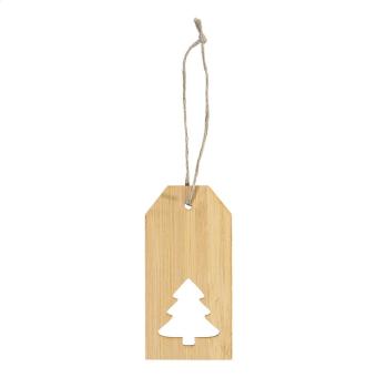 BamTag Geschenkanhänger, Weihnachtsbaum Natur blau