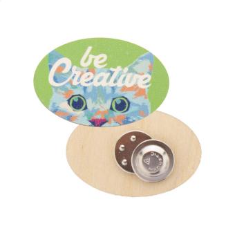 WooBadge custom magnetic badge Nature blue