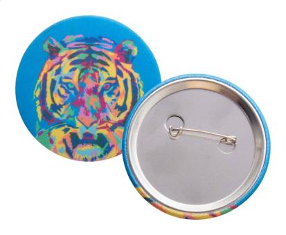 PinBadge RPET Maxi Button-Anstecker Weiß/silber