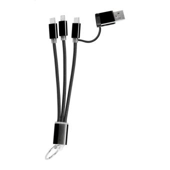Rashort keyring USB charger cable Black