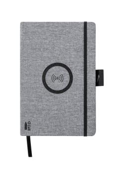 Bein Notizbuch mit Wireless-Charger Grau