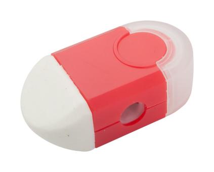 Cafey eraser and sharpener Red/white