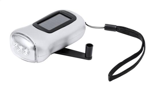 Zibber Taschenlampe mit doppelter Stromversorgung Silber