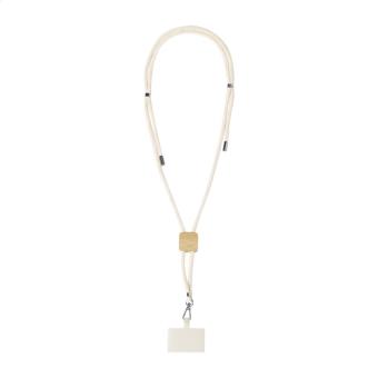 Cohol Neck mobile holder lanyard, square Nature blue