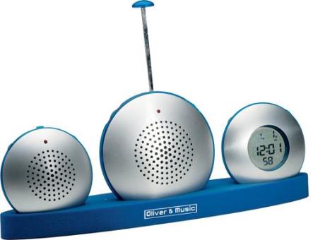 Reath dictaphone - radio-clock Silver/blue