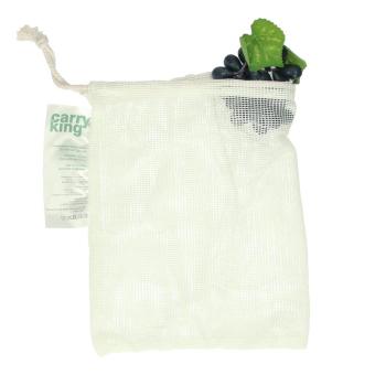 Cotton fruit and vegetable bag "ECOCARE", large Nature