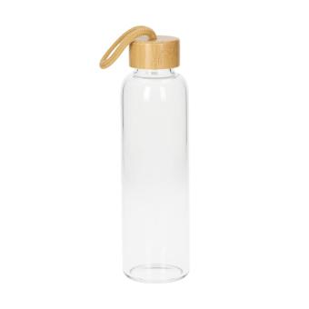 Glass bottle with sleeve "Bamboo" 0,55 l Transparent