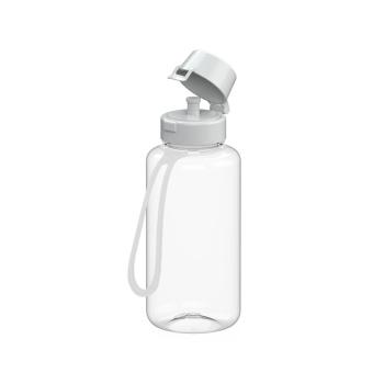 Drink bottle "School" clear-transparent incl. strap, 0.7 l Frozen red
