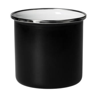 Emaille-Becher "Cozy", 300 ml, schwarz Schwarz/weiss