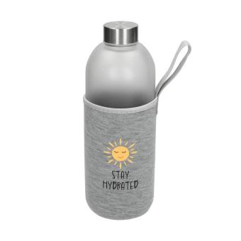 Glasflasche mit Hülle "Iced" 1,0 l Transparent