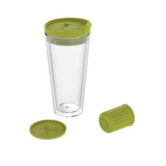 Insulated cup "Mocha" with tea strainer Transparent