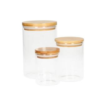 Glass storage jar "Bamboo", 375 ml Transparent