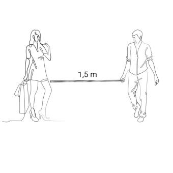Abstandsstick "Distance", selbstaufblasend Silber