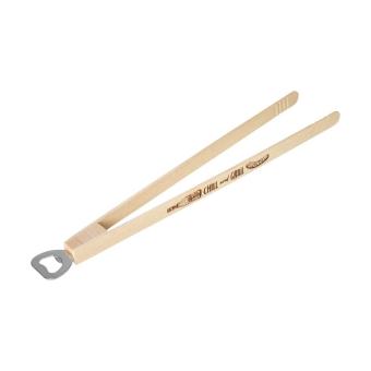 Barbeque tongs with bottle opener "Opener", 43cm Nature