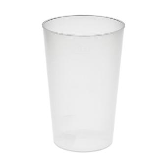 Trinkbecher "Vital", 500 ml mit Deckel und Strohhalm Milchig-transparent