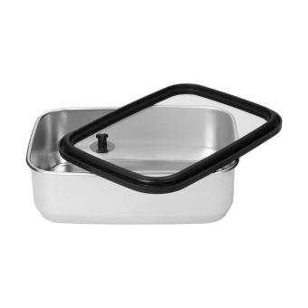 Stainless steel lunch box with glass lid "RILO", 1100 ml Silver