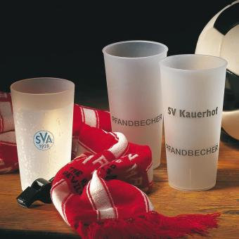 Trinkbecher "Mehrweg" 0,5 l Milchig-transparent
