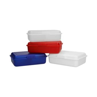 Storage Box „School Box“ medium with separator Milky transparent