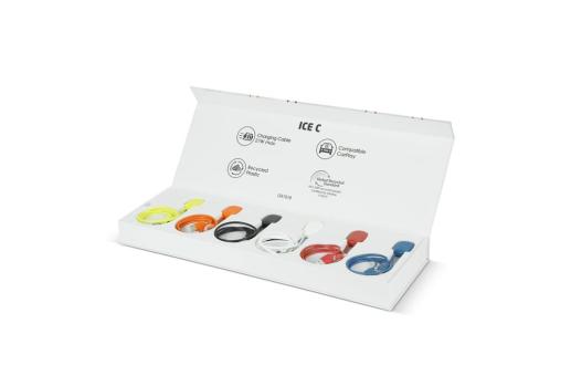 Xoopar Ice-C GRS Charging cable Präsentationsbox Transparent weiß