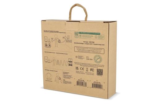 2090 - Xoopar Mr Bio Long Charging Cable + UK Plug Adapter White