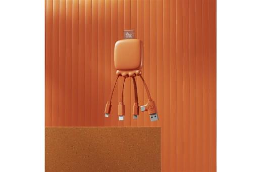 3192 | Xoopar Octopus Gamma 2 Bio Charging cable with 3.000mAh Powerbank Orange