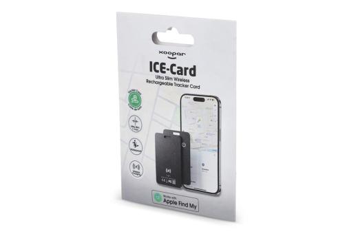 Enjoy Technology Xoopar ICE-Card Ultradünne Tracker-Karte wiederaufladbar Schwarz