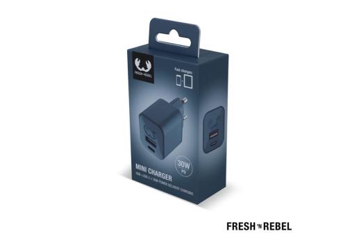 2WC30 I Fresh 'n Rebel Mini Charger USB-C + A PD // 30W Blue