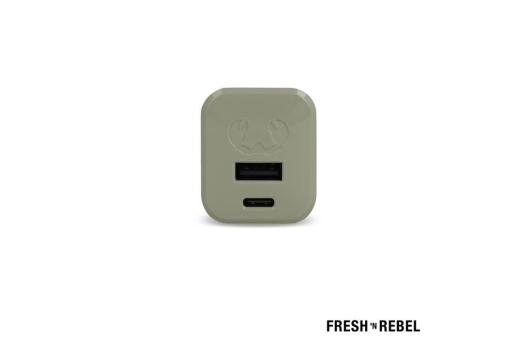 2WC30 I Fresh 'n Rebel Mini Charger USB-C + A PD // 30W Green